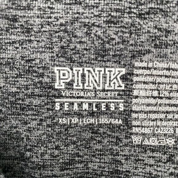 Pink Victoria's Secret Seamless Cropped Black Gray Leggings Size XS - Picture 8 of 9